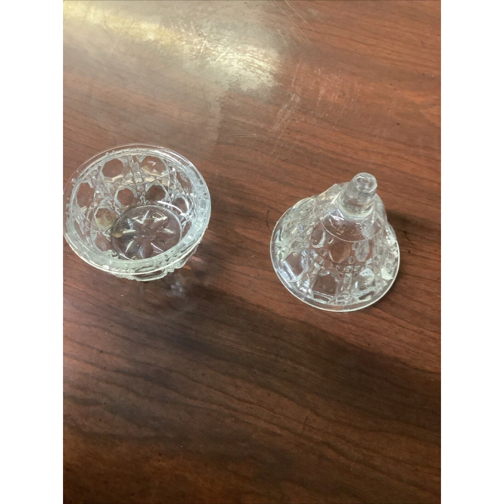 Anna Hutte Lead Crystal Pear Shaped Trinket Holder With Lid Vintage 4.25” - Picture 4 of 5
